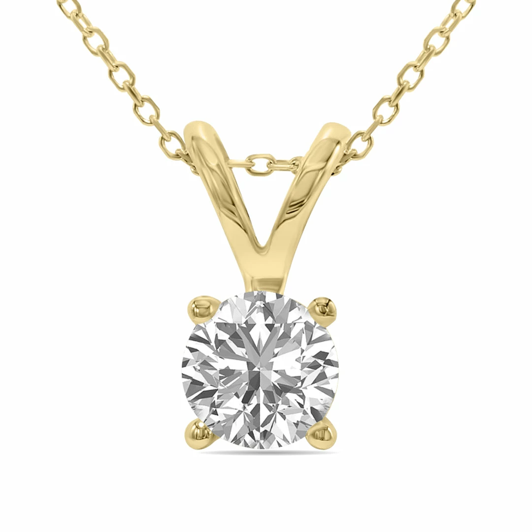 Cheapest ✔️ Monary Lab Grown 3/4 Carat Diamond Solitaire Pendant in 14K Yellow Gold (F-G Color, VVS1-VVS2 Clarity) for 👩 women ⭐