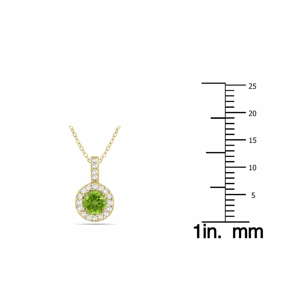 Deals π₯ Monary 1/2 Carat TW Halo Peridot And Diamond Pendant in 10K Yellow Gold for π© women π€© - Image 2