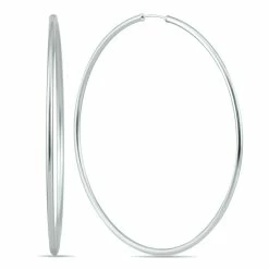Best Sale 🤩 Monary 70MM Endless Hoop Earrings 14k White Gold for 👩 women ✨