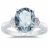 New 🔔 Monary Aquamarine and Diamond Ring in 10K White Gold for 👩 women 😀