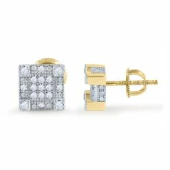 Outlet ✔️ Monary 10K Yellow Gold Earrings with 0.15 ct. Diamonds for 👩 women 😀
