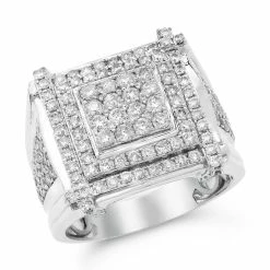 Buy 🌟 Monary Diamond Men's Ring - Set in 14K White Gold ✔️