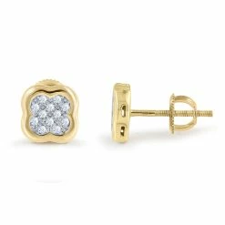 Deals 🌟 Monary 10K Yellow Gold Earrings with 0.16 ct. Diamonds for 👩 women 🌟