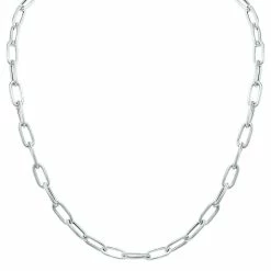 Outlet βοΈ Monary Silver Rhodium 6.5MM Chunky Paperclip Necklace With Lobster Claps - 18 Inch for π© women π₯°