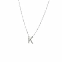 Brand new 🥰 Monary Silver Diamond Initial "K" Necklace for 👩 women 👍