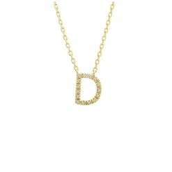 Flash Sale 🤩 Monary Silver Diamond Initial "D" Necklace W/18k Yg Plate for 👩 women 🧨