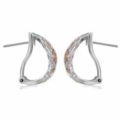 Best Pirce 😍 Monary Diamond Huggies Earrings Set in 14K Two Tone Gold for 👩 women 😀