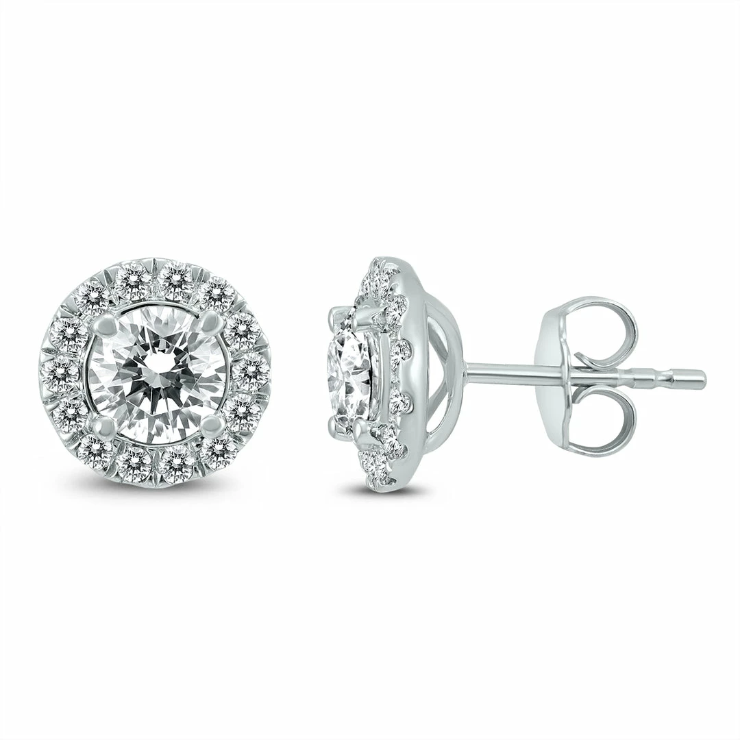 Buy π Monary 2 Carat TW Diamond Halo Earrings in 14K White Gold for π© women β - Image 2