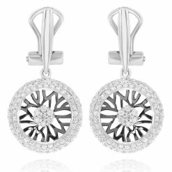 New 😀 Monary White Diamond Fashion Earrings Set in 14K White Gold for 👩 women 🌟