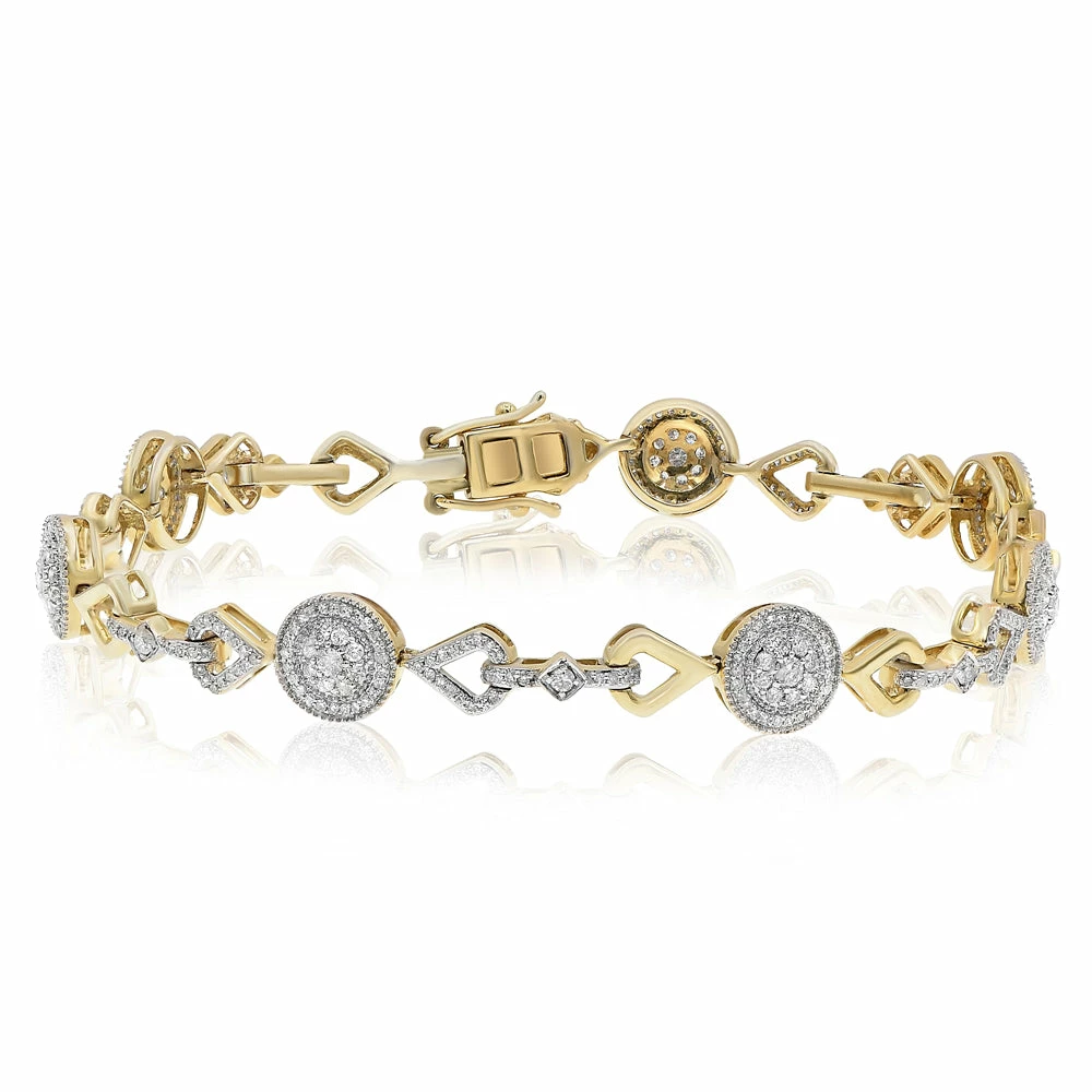 Best reviews of π₯ Monary Diamond Bracelet - Micro Pave Set in 14K Yellow Gold for π© women π