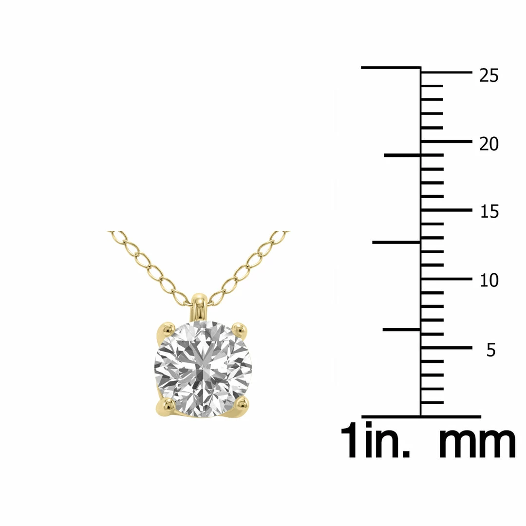 Deals π₯° Monary Lab Grown 1 Carat Diamond Solitaire Pendant in 14K Yellow Gold (F-G Color, VVS1-VVS2 Clarity) for π© women π - Image 3