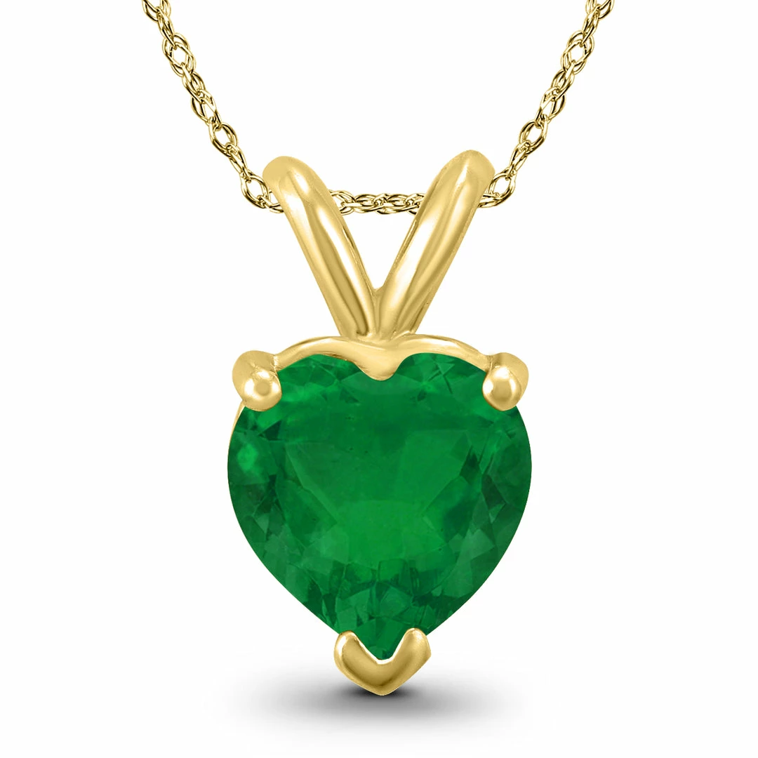 Best deal π Monary 14K Yellow Gold 5MM Heart Emerald Pendant for π© women π