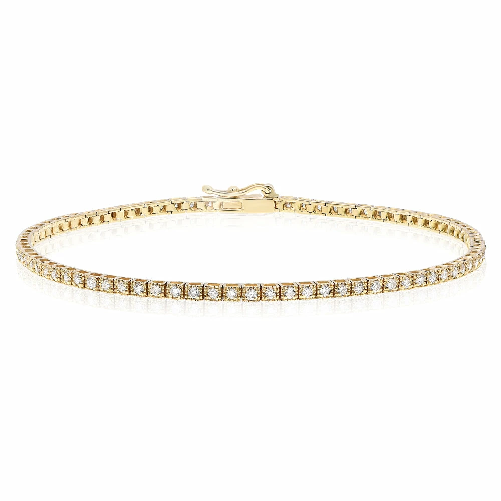 Coupon π Monary Diamond Tennis Bracelet- Prong Set in 14K Yellow Gold for π© women π€©