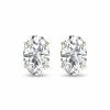 Hot Sale 🎁 Monary Lab Grown 1/4 CTW Oval Solitaire Diamond Earrings in 14K Yellow Gold for 👩 women ⭐