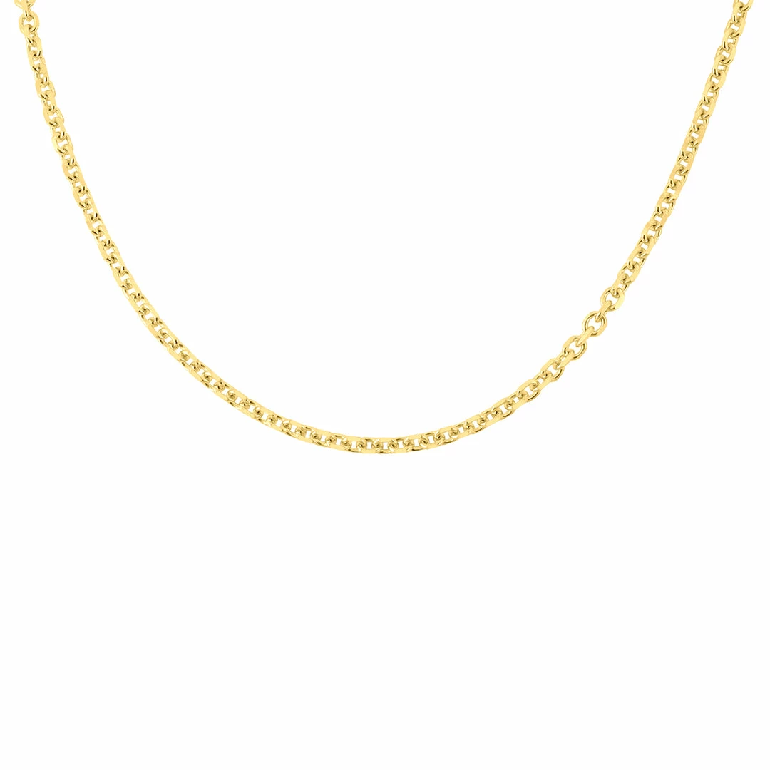 Deals π Monary 14K Yellow Gold 4mm Diamond Cut Classic Oval Cable Chain with Lobster Clasp - 18 Inch for π© women β€οΈ - Image 2