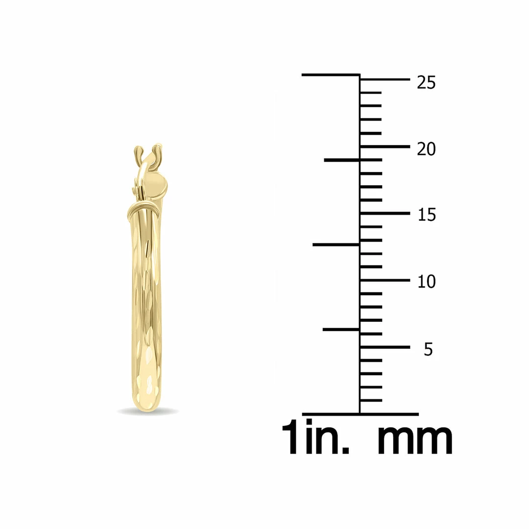 Top 10 π― Monary 10K Yellow Gold Shiny Diamond Cut Engraved Hoop Earrings (20mm) for π© women π - Image 4