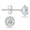 Brand new ⌛ Monary 5/8 Carat TW Diamond Halo Earrings in 14K White Gold for 👩 women 🔔