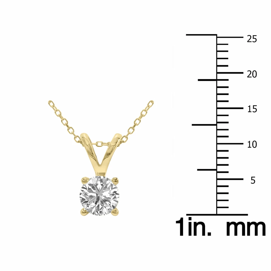 Cheapest ✔️ Monary Lab Grown 3/4 Carat Diamond Solitaire Pendant in 14K Yellow Gold (F-G Color, VVS1-VVS2 Clarity) for 👩 women ⭐ - Image 3