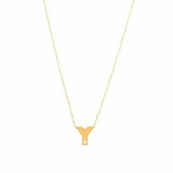 Hot Sale 💯 Monary 14k Yg Initial Y W/ Diamond And Chain (16+2") for 👩 women 🌟