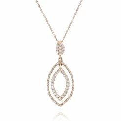 Cheapest 🔔 Monary Diamond Pendant Necklace Set in 14K Rose Gold for 👩 women 🔔