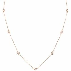 Cheap π Monary 2 Carat TW Bezel Set Diamond Station Necklace in 14K Rose Gold for π© women βοΈ
