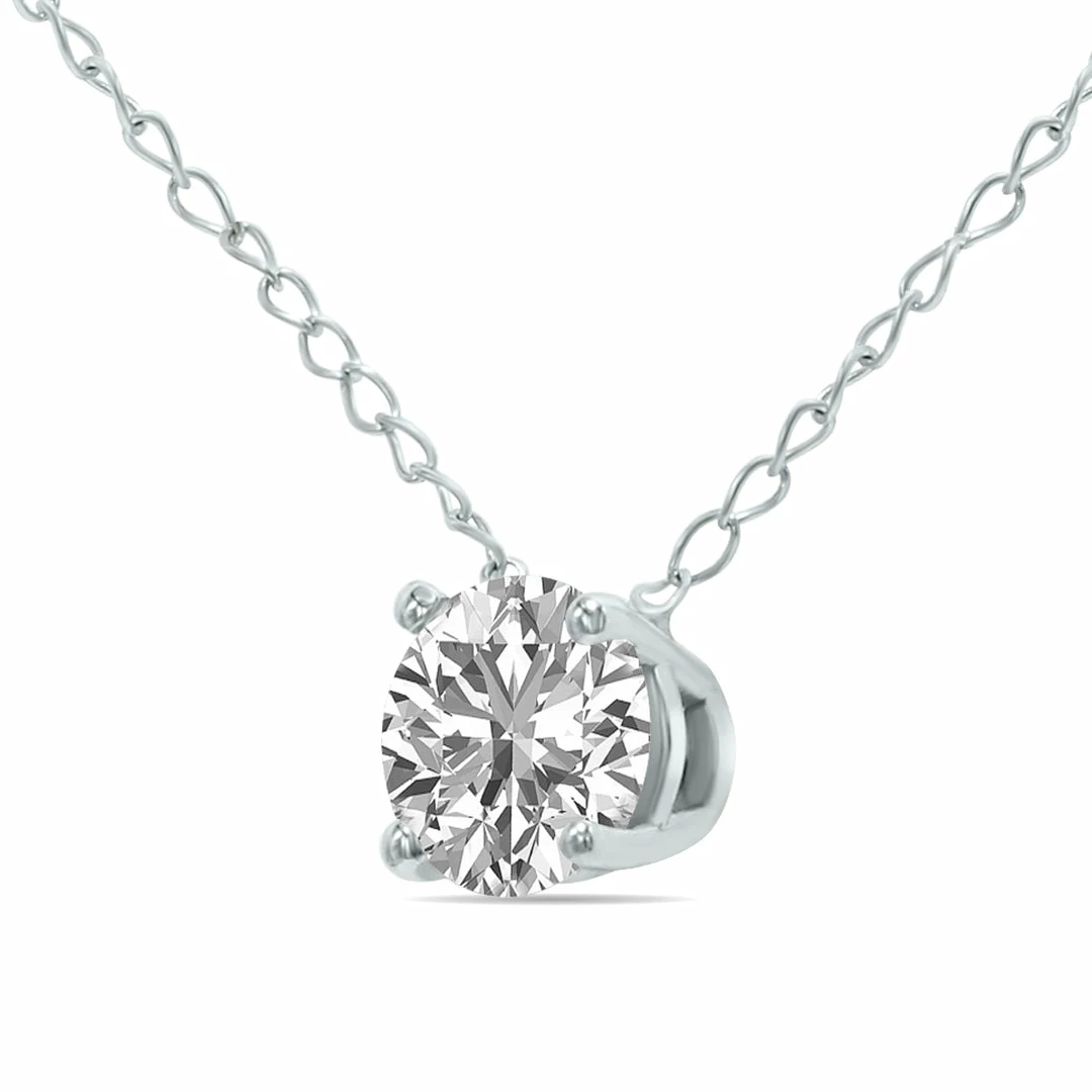 Promo π₯ Monary Lab Grown 1/2 Carat Floating Round Diamond Solitaire Pendant in 14K White Gold (F-G Color, VVS1-VVS2 Clarity) for π© women π€© - Image 2
