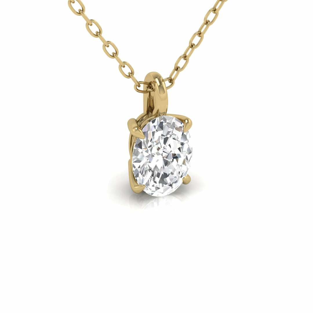 Top 10 π€© Monary Lab Grown 1/4 CTW Oval Solitaire Diamond Pendant in 14K Yellow Gold for π© women β - Image 4