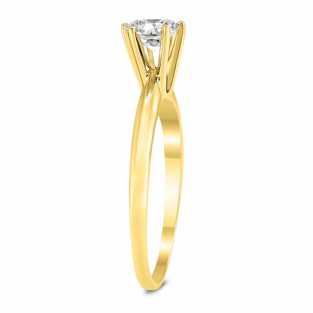Buy π Monary 3/8 Carat Round Diamond Solitaire Ring in 14K Yellow Gold for π© women π - Image 2