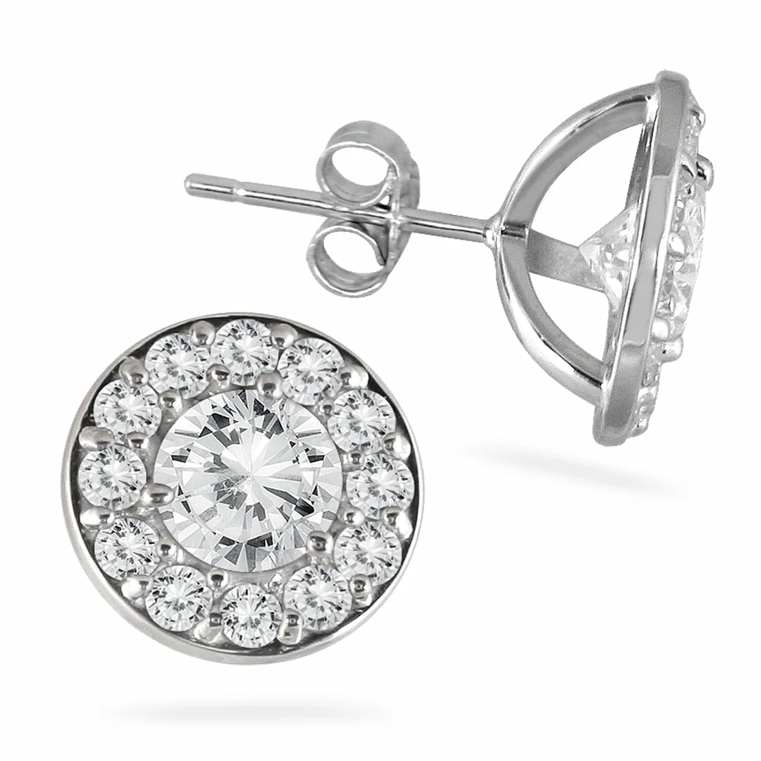 Outlet π Monary 2 Carat TW Diamond Halo Earrings in 14K White Gold for π© women β€οΈ