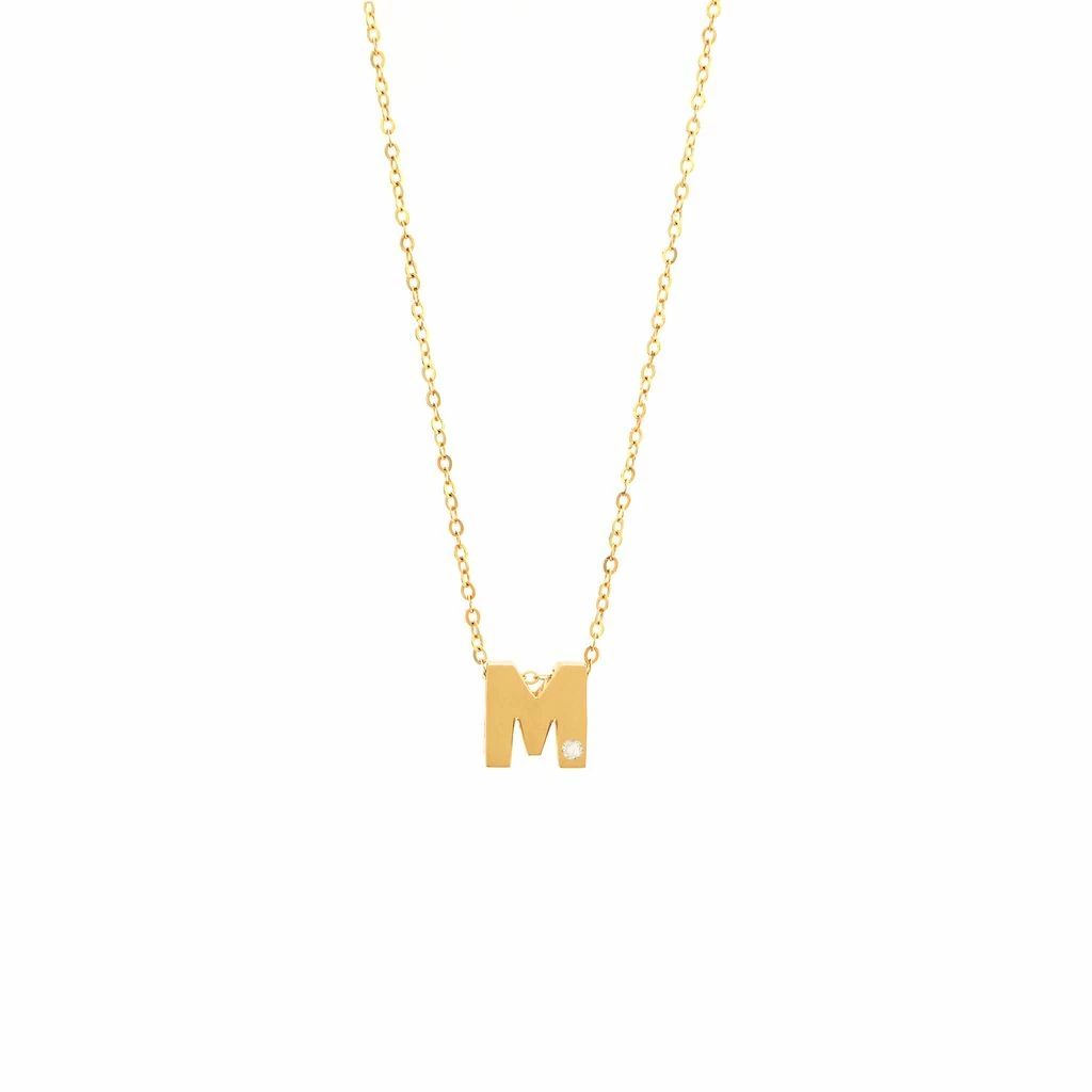 Flash Sale π Monary 14k Yg Initial M W/ Diamond And Chain (16+2") for π© women π