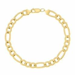 Top 10 ⌛ Monary 14K Yellow Gold Filled 7.8MM Figaro Bracelet with Lobster Clasp for 👩 women 🔥