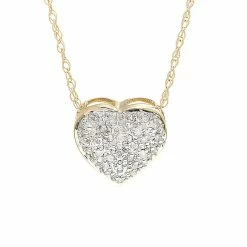 Budget 😍 Monary Pave Heart Necklace (Yg) for 👩 women 💯