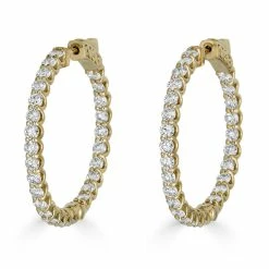 Discount ✔️ Monary 14K Yellow Gold Earrings with 3.36 ct. Diamonds for 👩 women 😀