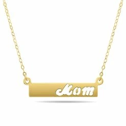 New βοΈ Monary 14K Yellow Gold MOM Bar Necklace for π© women β