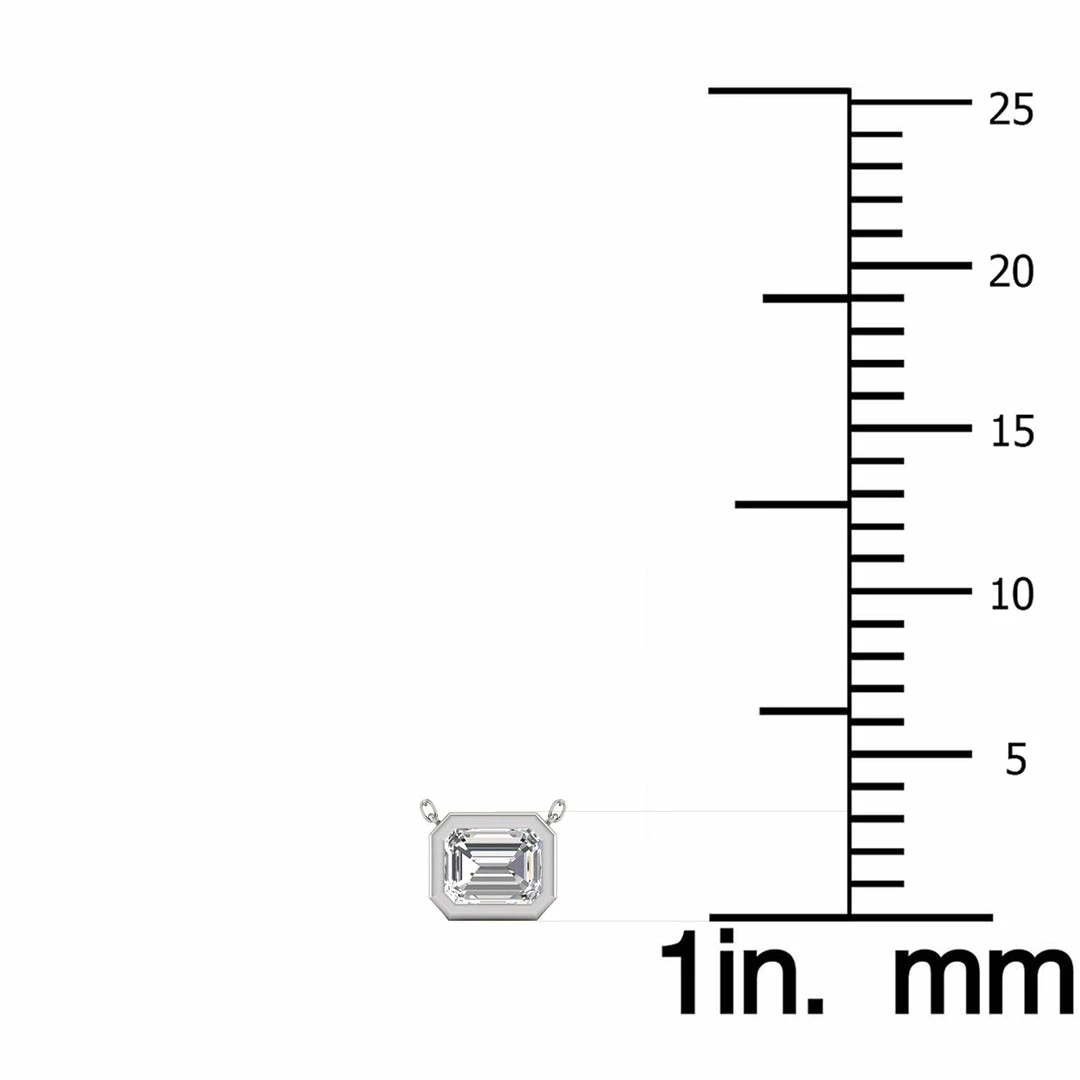 Budget π Monary Lab Grown 1/4 CTW Emerald Cut Bezel Set Diamond Solitaire Pendant in 14K White Gold for π© women π - Image 4