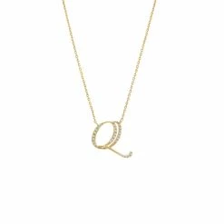 Deals ✨ Monary Diamond Script Initial Necklace (Yg/ 16+2") for 👩 women ⭐