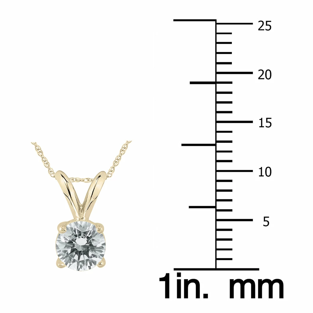 Budget π₯ Monary 3/8 Carat Diamond Solitaire Pendant in 14K Yellow Gold (L-M Color, I2-I3 Clarity) for π© women β - Image 2