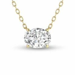 Outlet π Monary Lab Grown 1 CTW Floating Oval Diamond Solitaire Pendant in 14K Yellow Gold for π© women β¨
