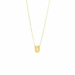 Best reviews of 🎉 Monary 14k Yg Initial U W/ Diamond And Chain (16+2") for 👩 women 🎉