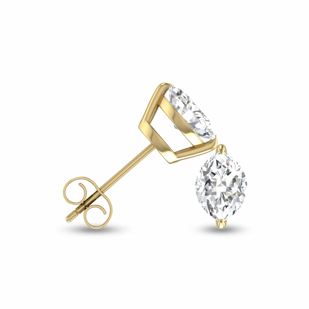 Promo π Monary Lab Grown 1/4 CTW Marquise Solitaire Diamond Earrings in 14K Yellow Gold for π© women β€οΈ - Image 2