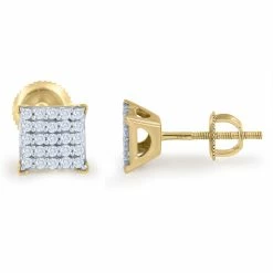 Promo ❤️ Monary 10K Yellow Gold Earrings with 0.2 ct. Diamonds for 👩 women 🌟