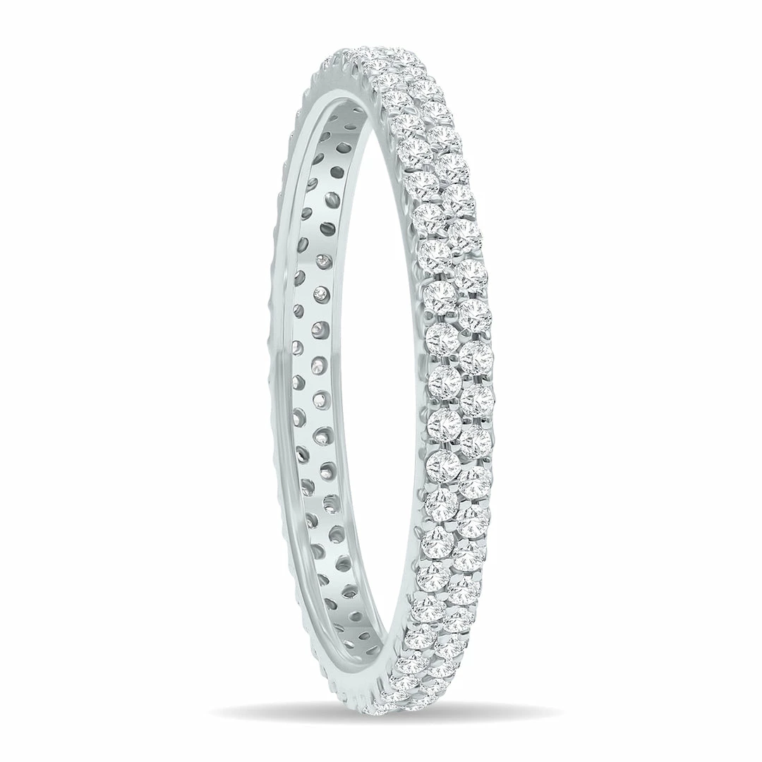 Cheap π€© Monary 1/2 Carat TW Double Row Diamond Eternity Band in 10K White Gold for π© women π - Image 2