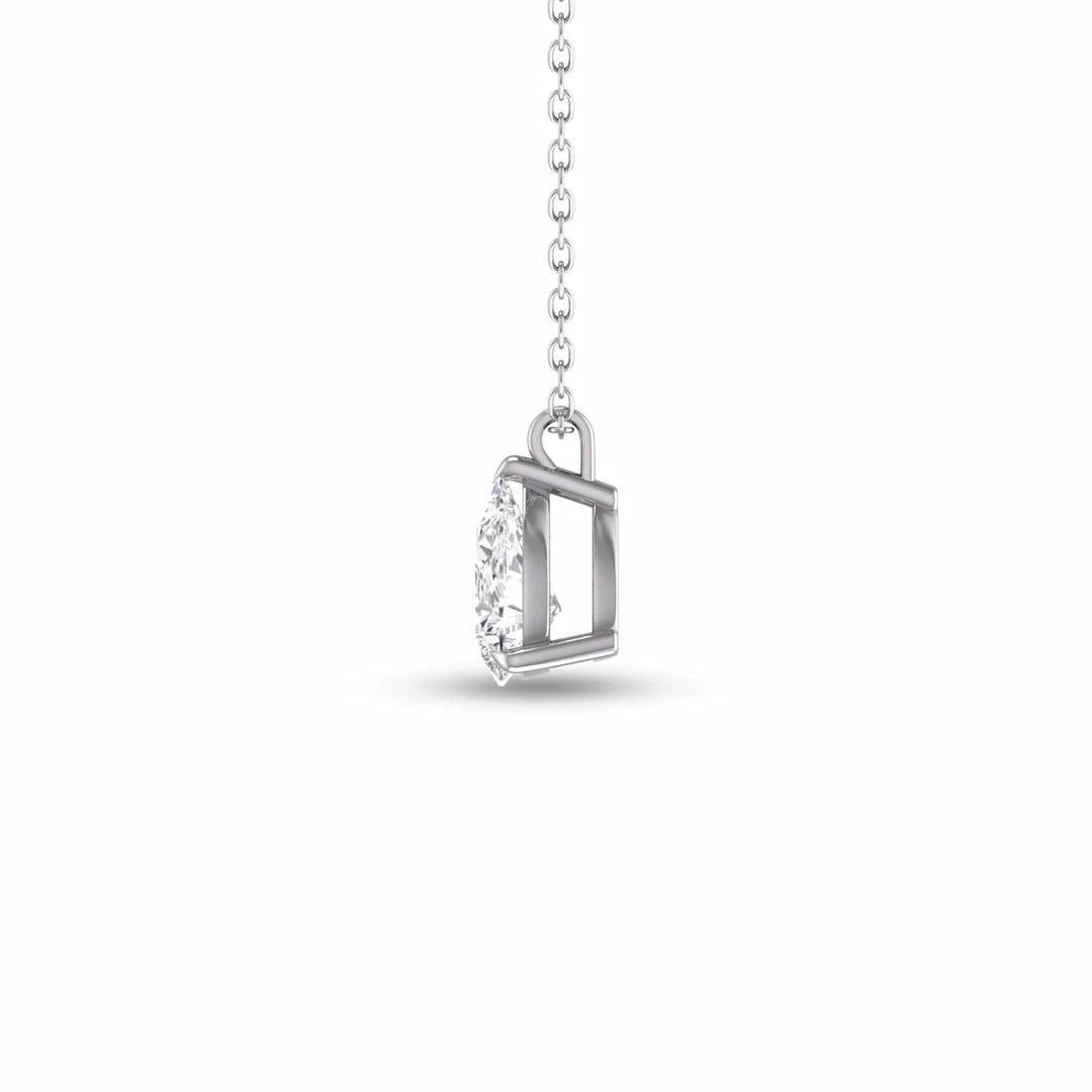 Outlet π Monary Lab Grown 1/2 CTW Pear Solitaire Diamond Pendant in 14K White Gold for π© women β¨ - Image 3