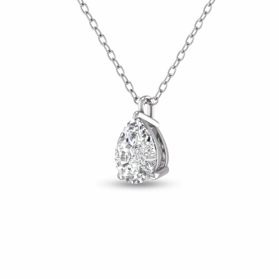 Outlet π Monary Lab Grown 1/2 CTW Pear Solitaire Diamond Pendant in 14K White Gold for π© women β¨ - Image 2