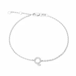 Flash Sale 💯 Monary Silver Diamond "Q" Initial Bracelet 7+1" for 👩 women ❤️