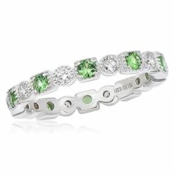 Brand new 😍 Monary Green Garnet & Diamond Eternity Ring for 👩 women 🧨