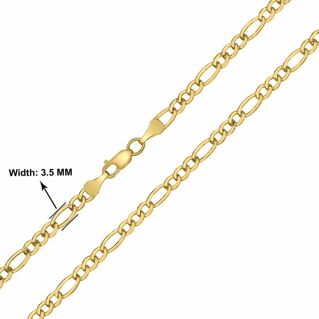 Discount β¨ Monary 14K Yellow Gold Filled 3.5mm Figaro Chain with Lobster Clasp - 22 Inch for π© women π₯° - Image 2