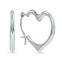 Best reviews of 🎉 Monary 10K White Gold Heart Shaped Huggie Hoop Earrings for 👩 women 🧨