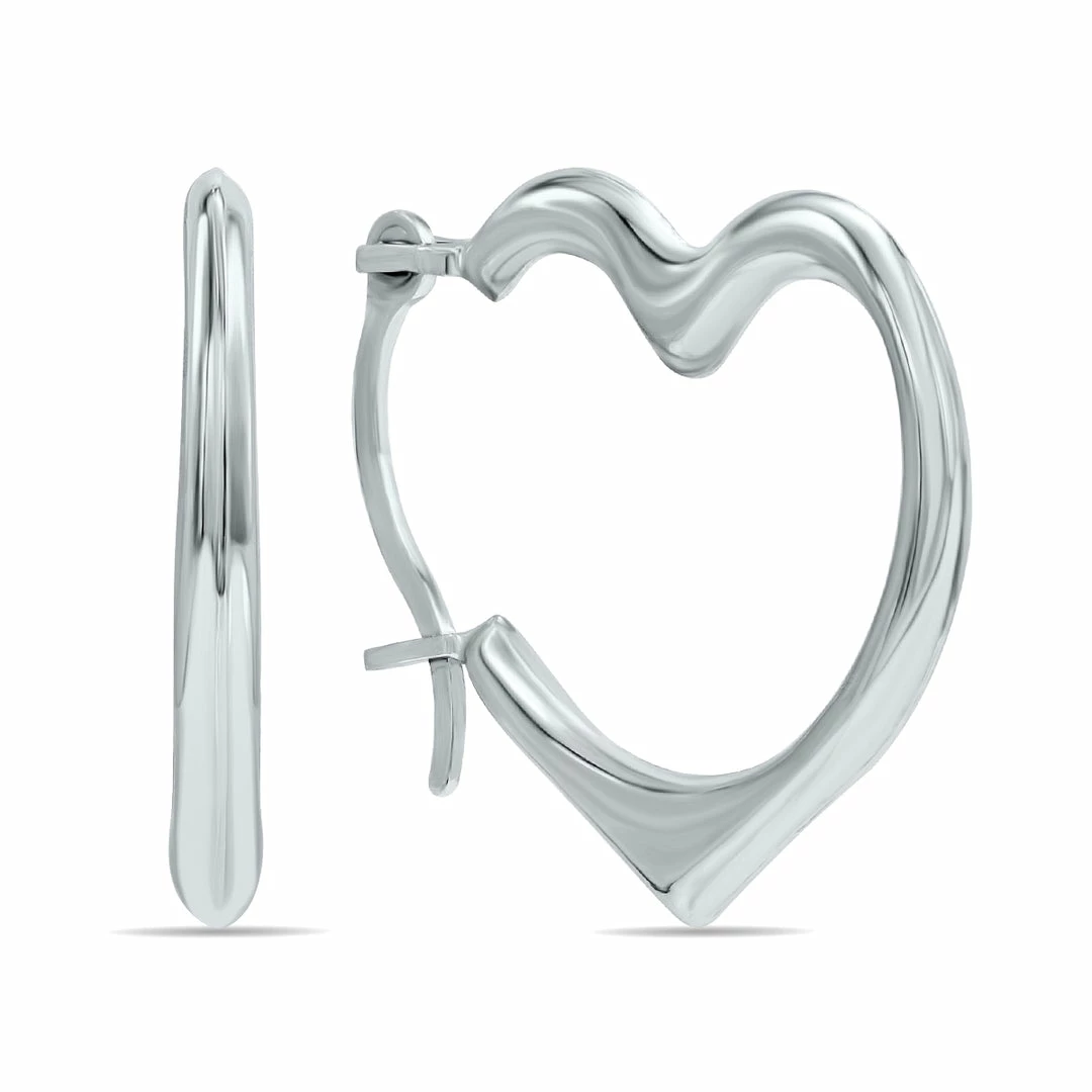 Best reviews of π Monary 10K White Gold Heart Shaped Huggie Hoop Earrings for π© women π§¨