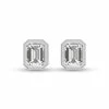 Best Pirce 👍 Monary Lab Grown 1/2 CTW Emerald Bezel Set Diamond Solitaire Earrings in 14K White Gold for 👩 women 😉